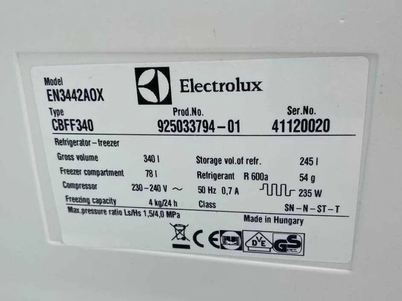 Холодильник б/в Electrolux 323л металік з Європи ГАРАНТІЯ #08256 — фото 7