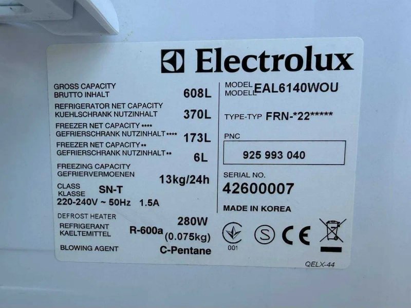 холодильник б/в Side by Side на двоє дверей Electrolux 180/90/70 Металік No Frost #06804 — фото 8