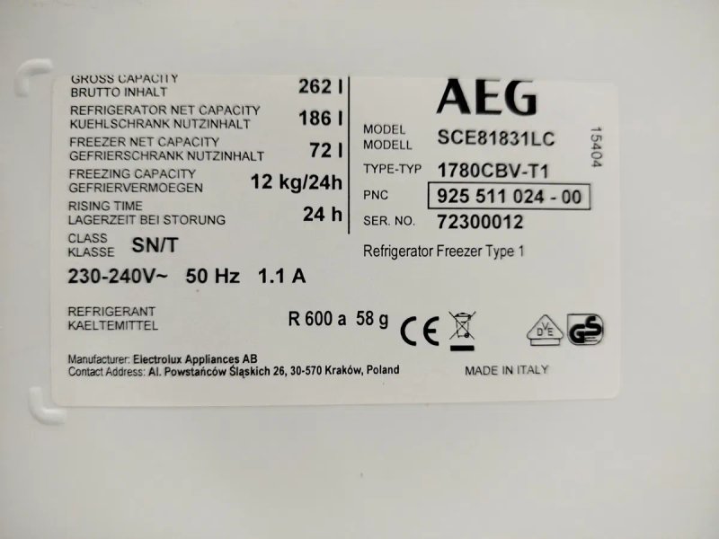 Холодильник фірми AEG, для вмонтування в меблі — фото 8