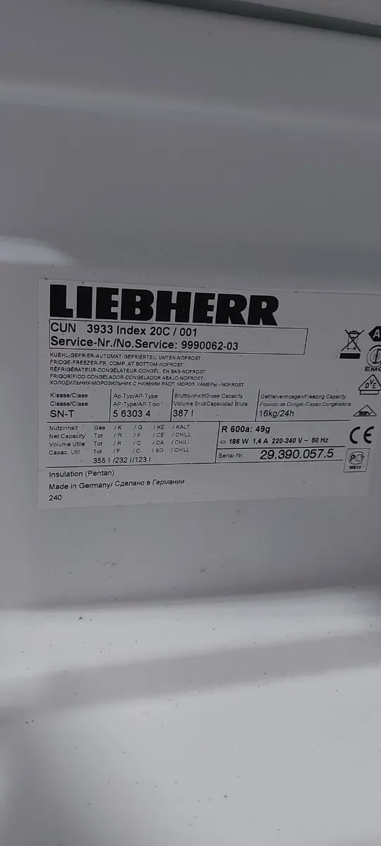 Холодильник Liebherr CUN 3933 (Index 20С / 001). — фото 3