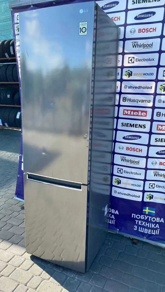 Холодильник преміального класу б/в LG параметри 200/60/60 Металік нержавійка No Frost #08401 — фото 3