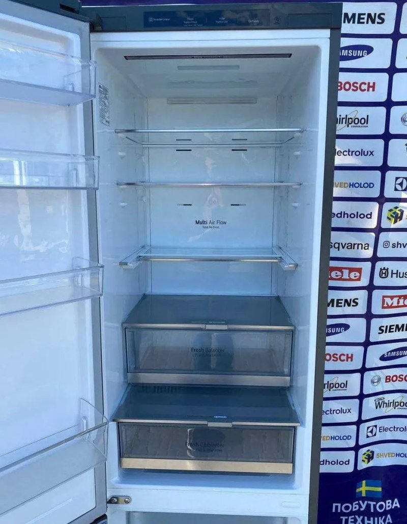 Холодильник преміального класу б/в LG параметри 200/60/60 Металік нержавійка No Frost #08401 — фото 5