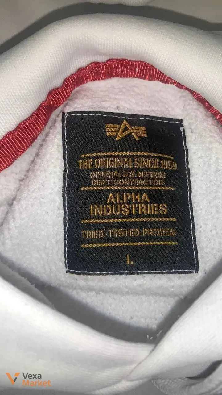 Худі Alpha Industries біле розмір L — фото 4