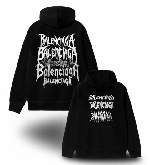 Худи Balenciaga BB Logo унисекс черные баленсиага кофта толстовка свитшот