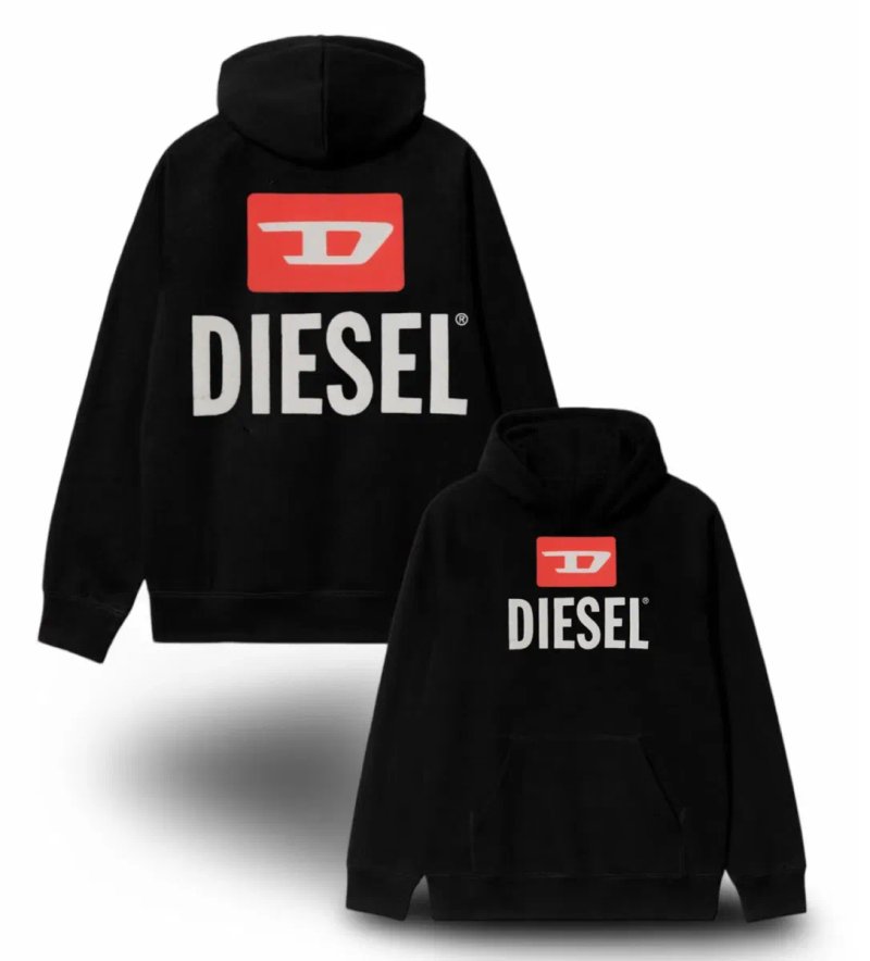 Худи Diesel Logo унисекс дизель кофта толстовка лонгслив черная — фото 2