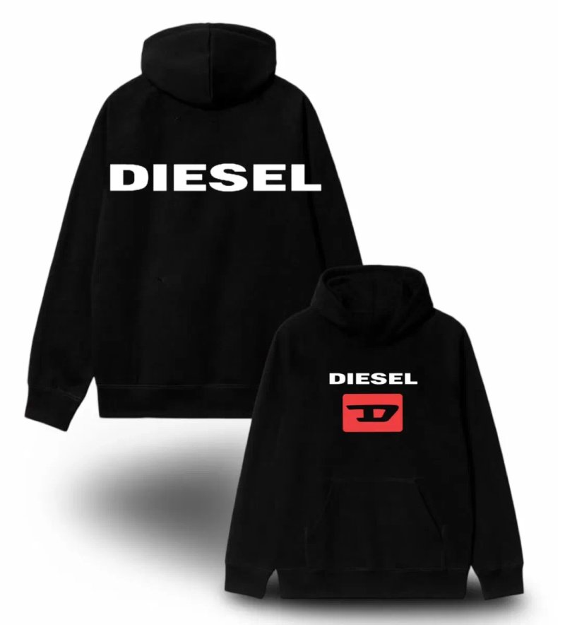 Худи Diesel Logo унисекс дизель кофта толстовка лонгслив черная — фото 3