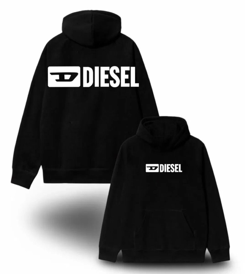 Худи Diesel Logo унисекс дизель кофта толстовка лонгслив черная — фото 4