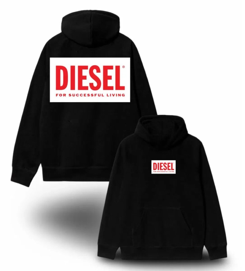 Худи Diesel Logo унисекс дизель кофта толстовка лонгслив черная — фото 5