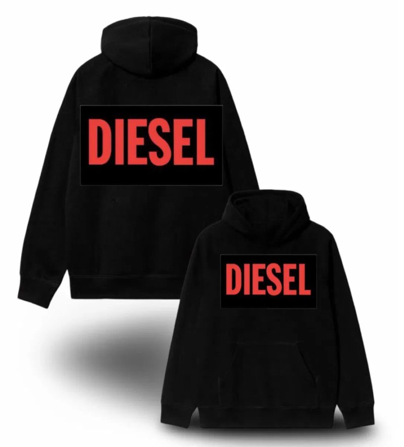 Худи Diesel Logo унисекс дизель кофта толстовка лонгслив черная — фото 6