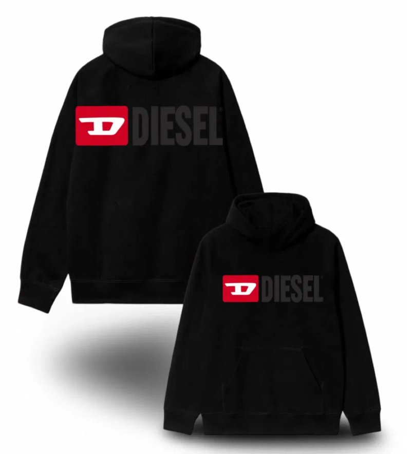 Худи Diesel Logo унисекс дизель кофта толстовка лонгслив черная — фото 7