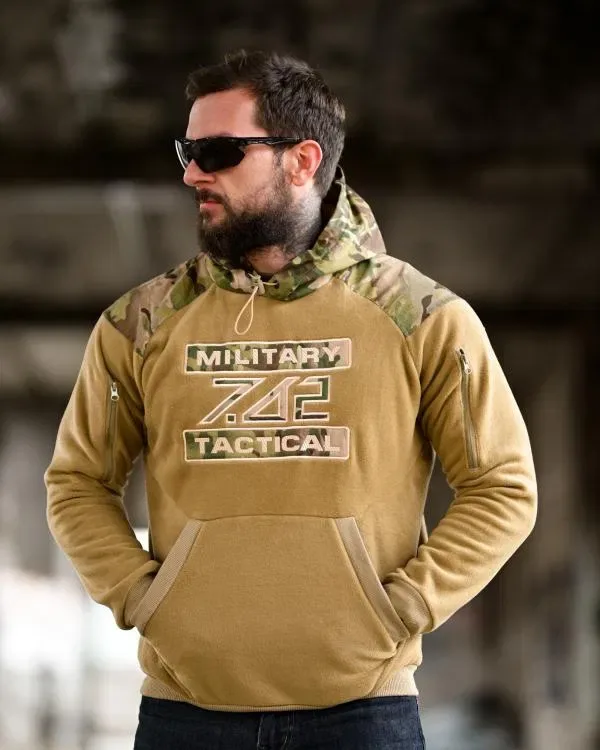 Худі Флісова Тактична КОЙОТ+Мультикам 7.62 Military Tactical! Кофта Тактична флісова КОЙОТ+Мультикам! Кофта Худи Флисовая Тактичическая Койот! — фото 2