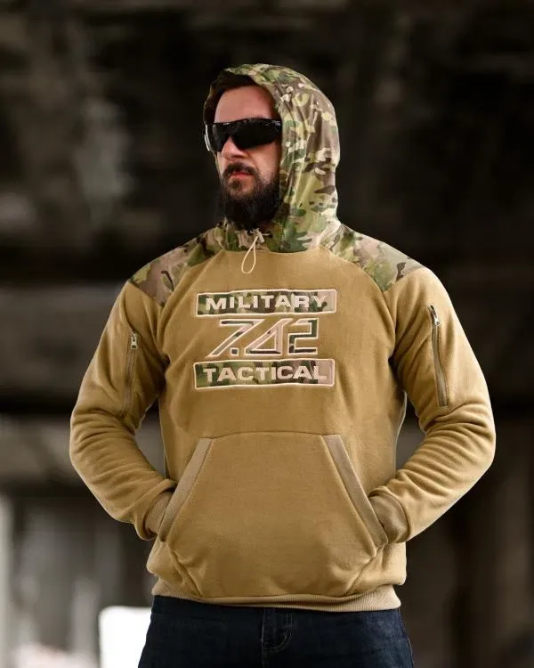 Худі Флісова Тактична КОЙОТ+Мультикам 7.62 Military Tactical! Кофта Тактична флісова КОЙОТ+Мультикам! Кофта Худи Флисовая Тактичическая Койот! — фото 3