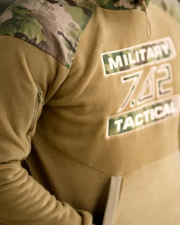Худі Флісова Тактична КОЙОТ+Мультикам 7.62 Military Tactical! Кофта Тактична флісова КОЙОТ+Мультикам! Кофта Худи Флисовая Тактичическая Койот! — фото 6