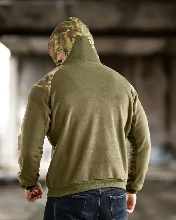Худі Флісова Тактична Олива +Мультикам 7.62 Military Tactical! Кофта Тактична флісова Мультикам!  Флиска Тактичическая Олива Мультикам! Размеры М-3XL! — фото 4