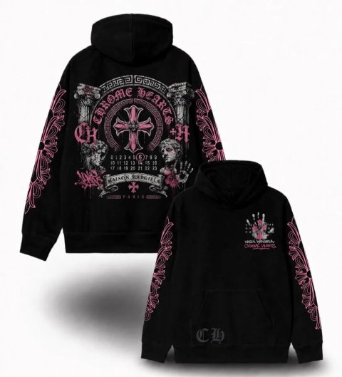 худи кофта толстовка Chrome Hearts x Maison Margiela Paris Logo унисекс коллаборация Хром Хартс и Мейсон Марджелы New Отличный вариант на подарок