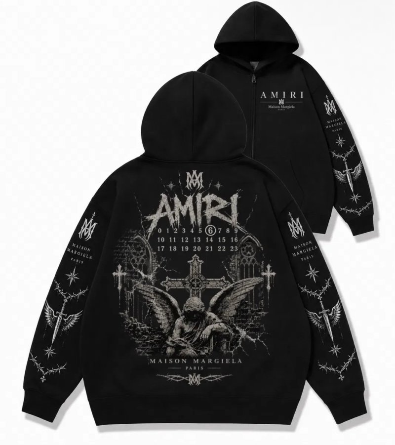 худи кофта толстовка Maison Margiela  Paris х Amiri Logo унисекс коллаборация Амири и Мейсон Марджелы  Новинка лонгслив  Новинки MM6 — фото 2