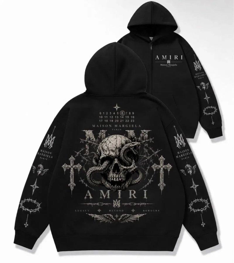 худи кофта толстовка Maison Margiela  Paris х Amiri Logo унисекс коллаборация Амири и Мейсон Марджелы  Новинка лонгслив  Новинки MM6 — фото 3