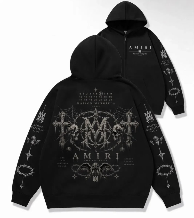 худи кофта толстовка Maison Margiela  Paris х Amiri Logo унисекс коллаборация Амири и Мейсон Марджелы  Новинка лонгслив  Новинки MM6 — фото 4