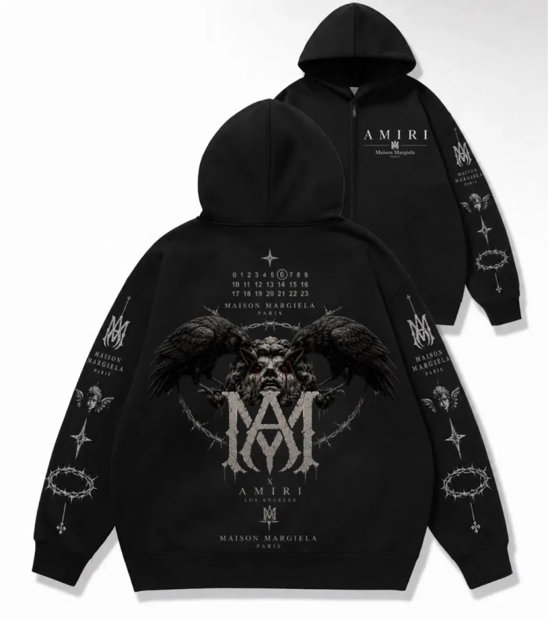 худи кофта толстовка Maison Margiela  Paris х Amiri Logo унисекс коллаборация Амири и Мейсон Марджелы  Новинка лонгслив  Новинки MM6 — фото 6