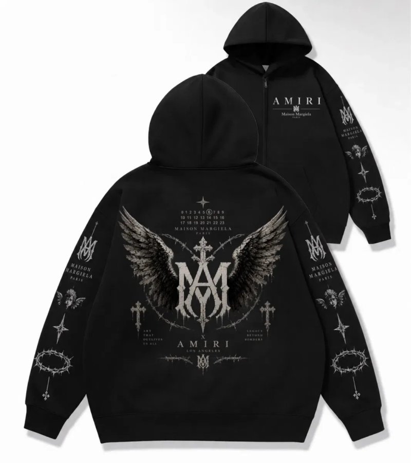 худи кофта толстовка Maison Margiela  Paris х Amiri Logo унисекс коллаборация Амири и Мейсон Марджелы  Новинка лонгслив  Новинки MM6 — фото 7