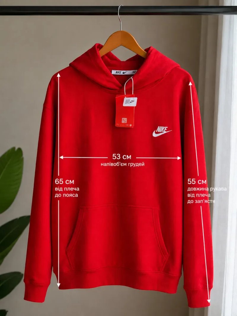 Худі Nike червоне з капюшоном преміум якості — фото 2