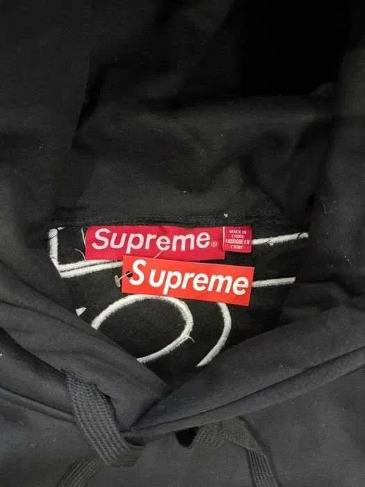 Худи supreme Supreme Big logo суприм Худак кофта биг лого бомбер балахон Satin Appliqué — фото 5