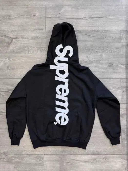 Худи supreme Supreme Big logo суприм Худак кофта биг лого бомбер балахон Satin Appliqué — фото 7