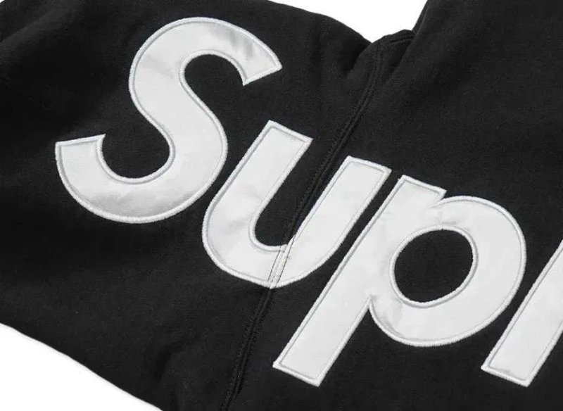 Худи supreme Supreme Big logo суприм Худак кофта биг лого бомбер балахон Satin Appliqué — фото 8