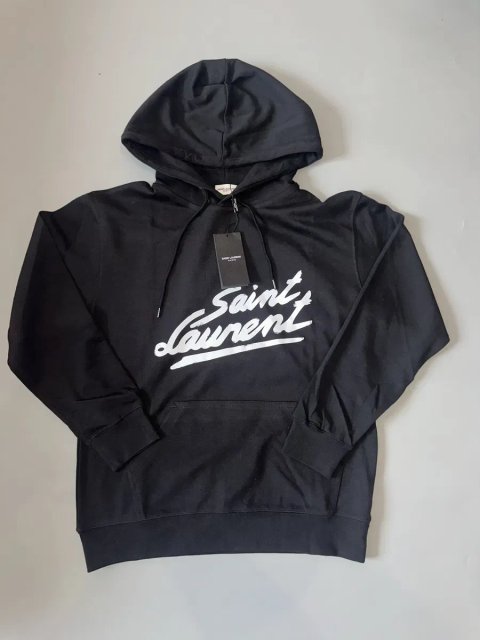 худи Yes Saint Laurent YSL hoodie чорний Black drill drip