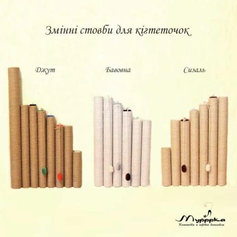 Кігтеточка змінні стовпи джут,бавовна,сизаль