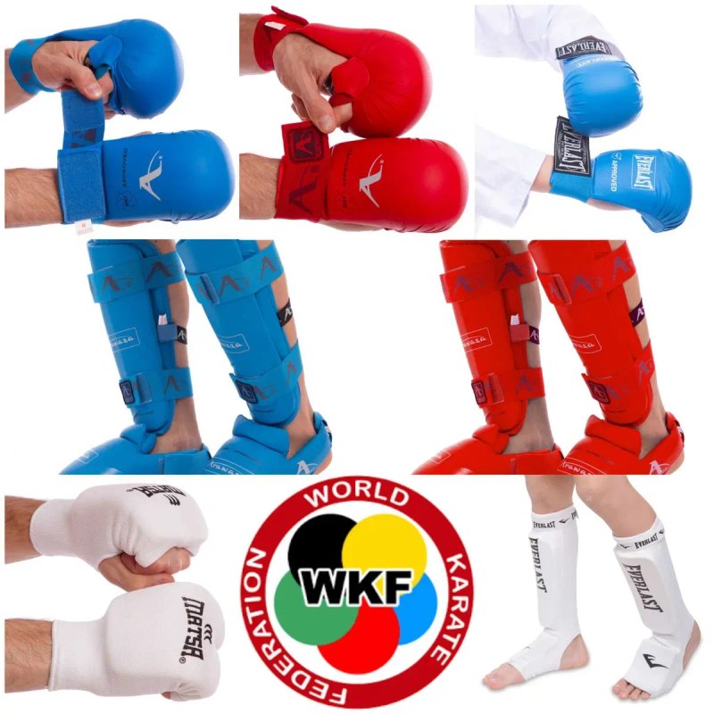 карате WKF защита рук ніг ног рукавички фути накладки перчатки кімоно — фото 2