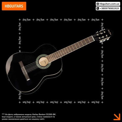 Класичні акустичні гітари Harley Benton | Classical | CG200-BK