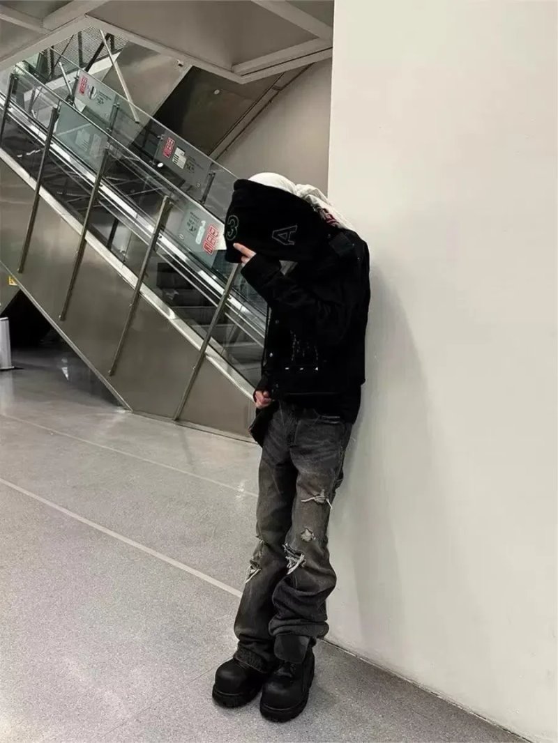 Клеш джинсы balenciaga type distressed flared jeans opium sk8 y2k — фото 3