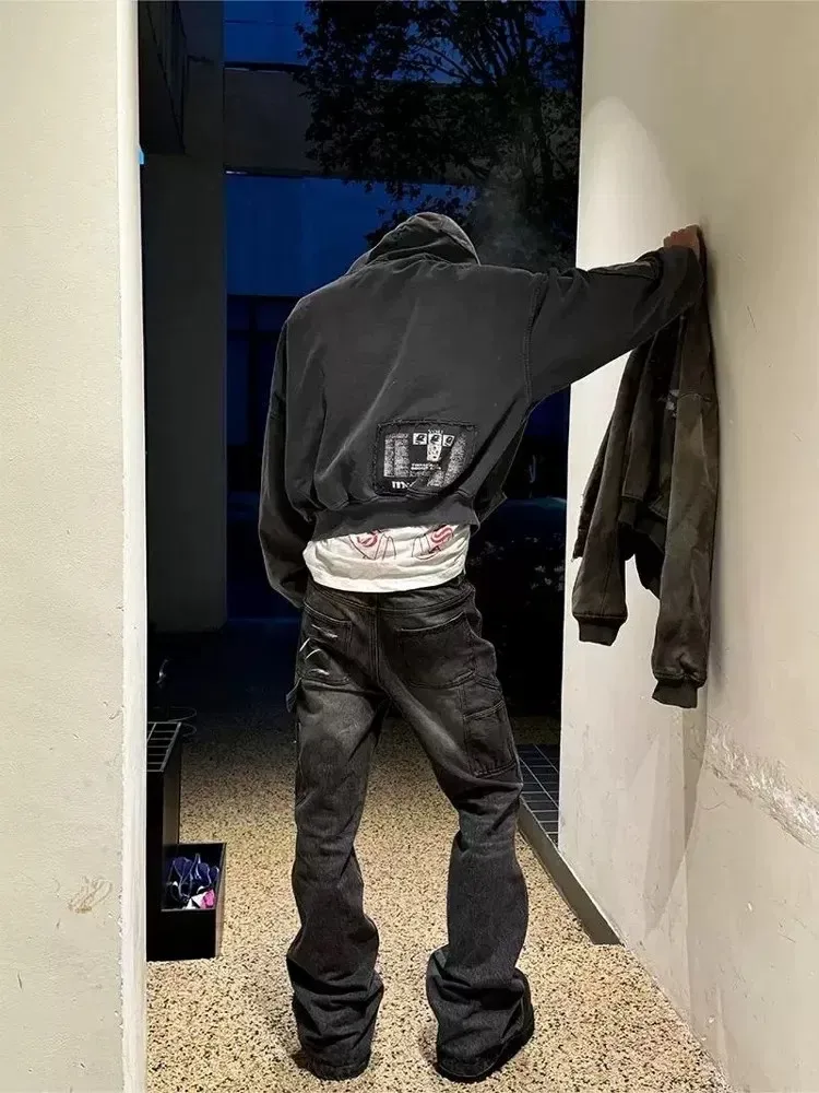 Клеш джинсы balenciaga type distressed flared jeans opium sk8 y2k — фото 4
