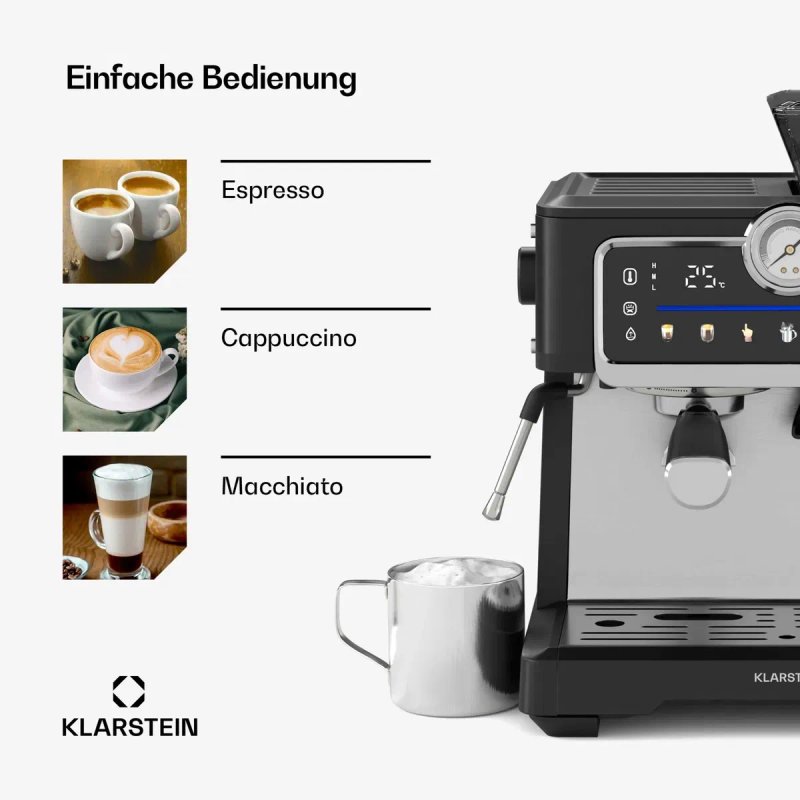 Кофеварка Кавоварка с кофемолкой сенсорна Klarstein GrandPresso Touch — фото 2
