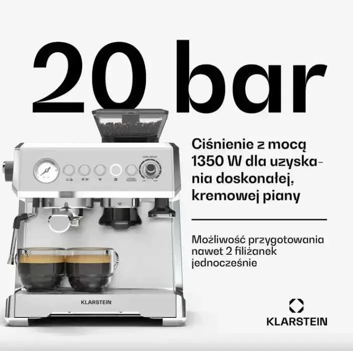 Кофеварка рожковая с кофемолкой Кавоварка з кавомолкою Klarstein GrandPresso — фото 3