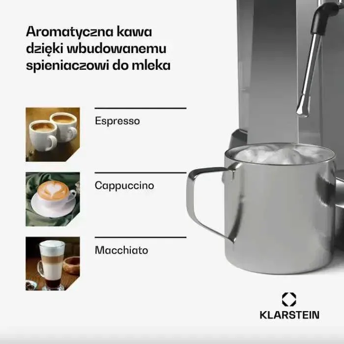 Кофеварка рожковая с кофемолкой Кавоварка з кавомолкою Klarstein GrandPresso — фото 4