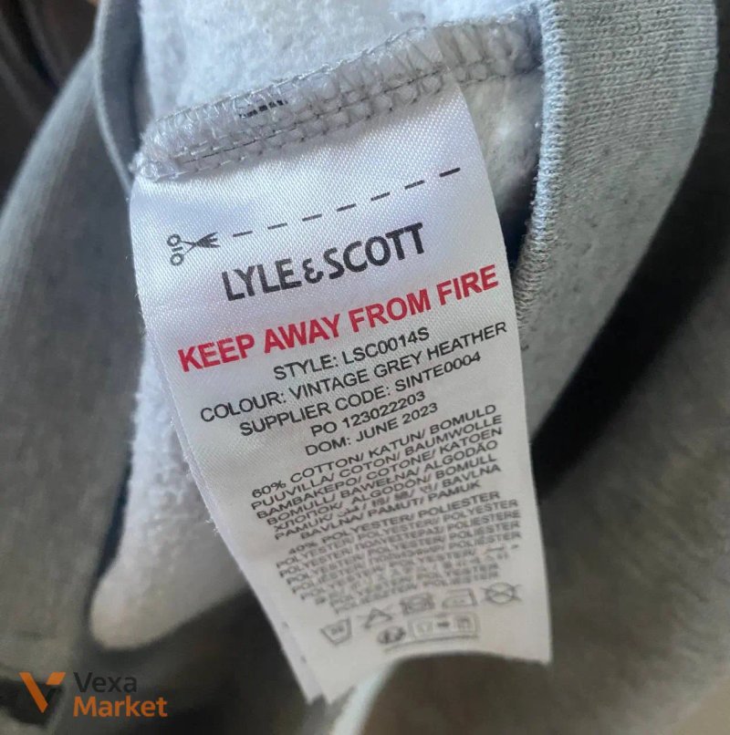 Кофта Lyle & Scott сіра на блискавці — фото 4
