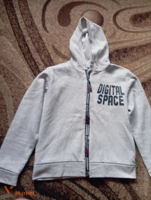 Кофта на замку для хлопчика "DIGITAL SPACE" сіра