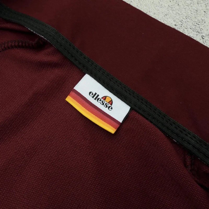 Кофта Олімпійка Ellesse бордова чоловіча | Олимпийка ретро мужская Еллис бордо - черная — фото 4