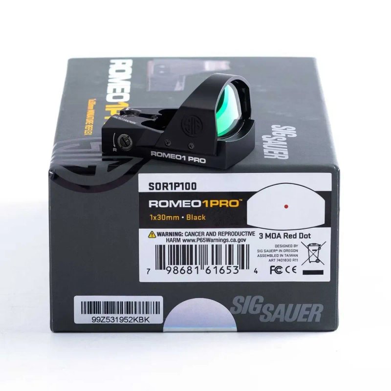 Коліматорный приціл Sig Sauer Romeo 1 Pro 1x30mm 3 MOA Red Dot (SOR1P100) — фото 6