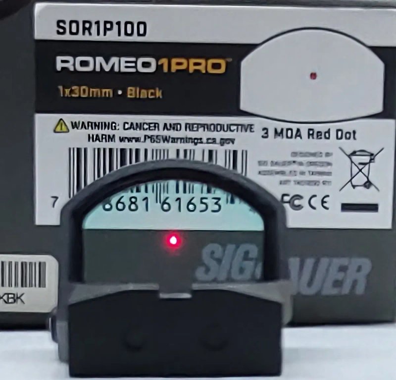 Коллиматорный прицел открытого типа Sigsauer ROMEO1PRO 1X30 MM 3MOA(SOR1P100) — фото 7