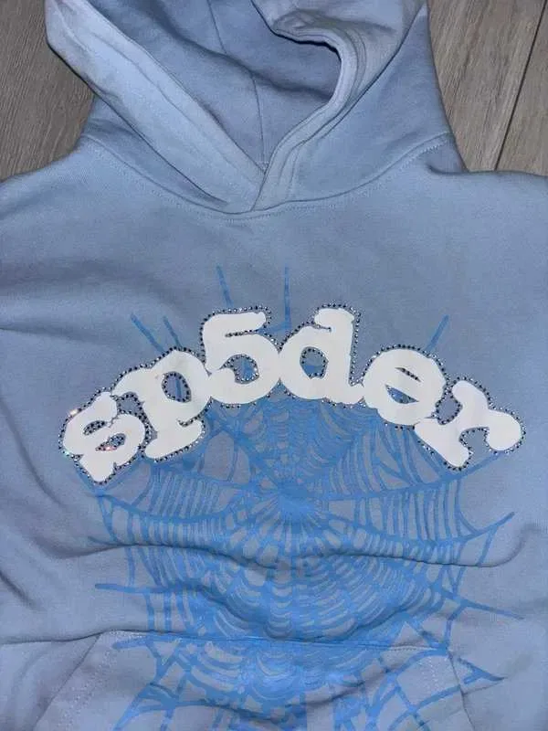 3 кольори Sp5der & Young Thug Blue Hoodie | Худі Спайдер & Янг Таг Кофта балахон Панк Пінк Худак — фото 4