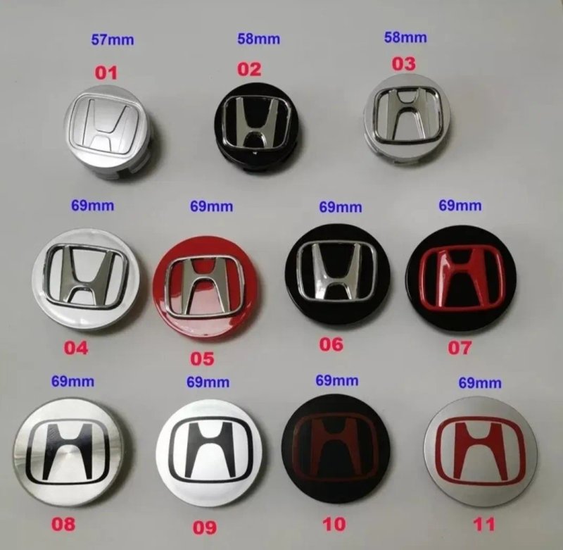 Колпачки диск Honda 57 58 69 мм ковпачки Хонда заглушки для дисков — фото 2