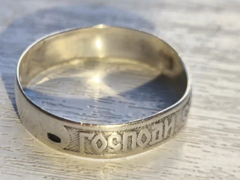 Кольцо серебряное 925 проба Спаси и сохрани