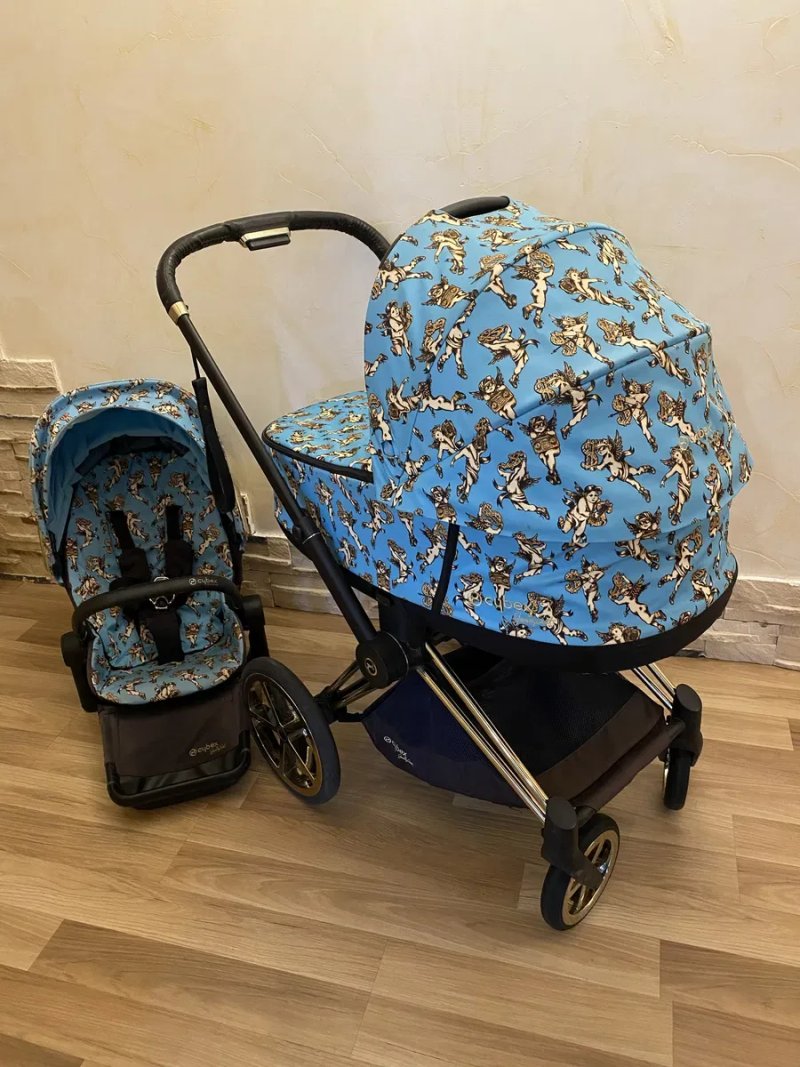 Коляска Cybex Priam by Jeremy Scott Cherubs Blue Люлька+Прогулка — фото 2