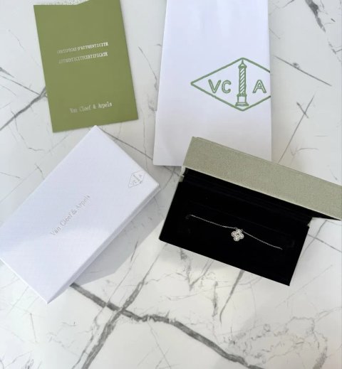 Кольє Van Cleef & Arpels до 50 см регулюється, срібло 925 проби з покриттям родію (не темніє), колье ван клиф, цепочка, серебро, намисто, ланцюжок