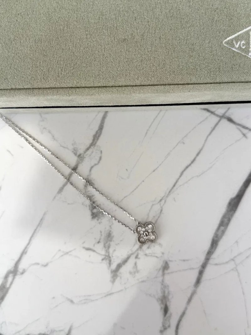 Кольє Van Cleef & Arpels до 50 см регулюється, срібло 925 проби з покриттям родію (не темніє), колье ван клиф, цепочка, серебро, намисто, ланцюжок — фото 3