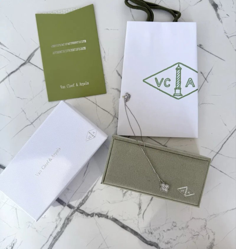 Кольє Van Cleef & Arpels до 50 см регулюється, срібло 925 проби з покриттям родію (не темніє), колье ван клиф, цепочка, серебро, намисто, ланцюжок — фото 5