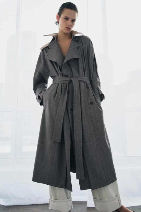 Комбінований тренч ZARA з вовною